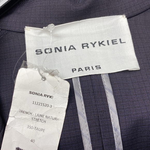 Sonia Rykiel Gorgeous Trench Thin Wool Coat New With Tags